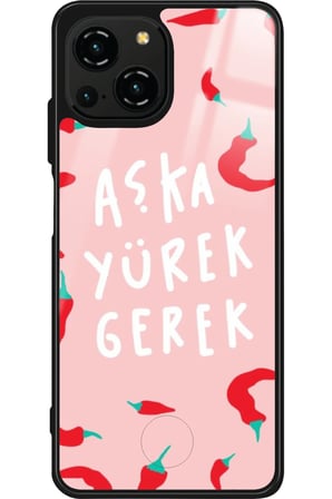Reeder S23 Pro Max Uyumlu Aşka Yürek Gerek Yazılı Parlak Silikon Kılıf