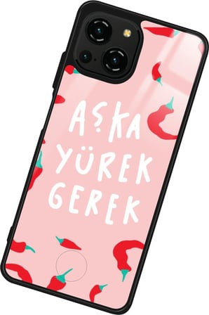 Reeder S23 Pro Max Uyumlu Aşka Yürek Gerek Yazılı Parlak Silikon Kılıf