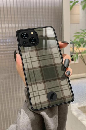 Reeder S23 Pro Max Uyumlu Yeşil Kare Tasarımlı Parlak Silikon Kılıf