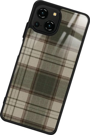 Reeder S23 Pro Max Uyumlu Yeşil Kare Tasarımlı Parlak Silikon Kılıf