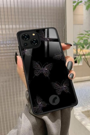 Reeder S23 Pro Max Uyumlu Kelebek Tasarımlı Parlak Silikon Kılıf