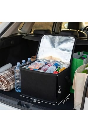 Isı Koruyucu Termal Taşıma Çantası 32 Litre – Araç Bagaj Organizeri, Termos, Katlanabilir Keçe Sakla
