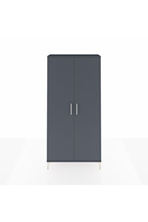 Arges Dolap 4 Raflı 2 Kapaklı 88x30x182 Antrasit-Antrasit