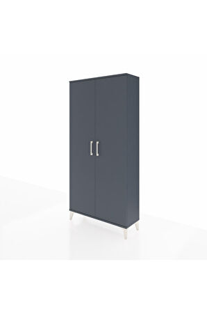 Arges Dolap 4 Raflı 2 Kapaklı 88x30x182 Antrasit-Antrasit