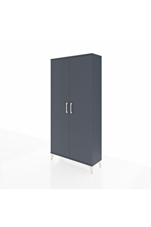 Arges Dolap 2 Kapaklı Tek Askılı 88x30x182 Antrasit-Antrasit