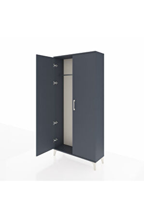 Arges Dolap 2 Kapaklı Tek Askılı 88x30x182 Antrasit-Antrasit