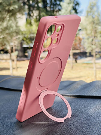 Samsung Galaxy S24 Ultra Kılıf MgSafe Özellikli Standlı Pastel Renkler Azn-Reggal