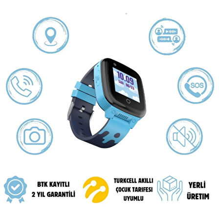 Görüntülü Konuşma Özellikli Ve Gps Konum Takipli Akıllı Çocuk Saati (BTK KAYITLI-YERLİ ÜRETİM)
