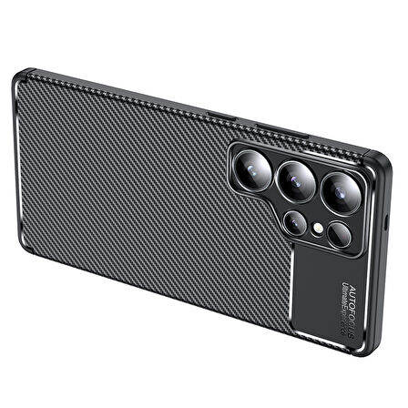 Samsung Galaxy S25 Ultra Kılıf Karbon Görünümlü Silikon Kılıf Zr-Ngro