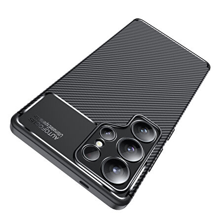 Samsung Galaxy S25 Ultra Kılıf Karbon Görünümlü Silikon Kılıf Zr-Ngro
