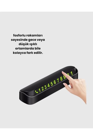 Fosforlu Araç İçi Park Kartı Numaratörü -