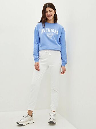 Kadın Beli Lastikli Düz Jogger Eşofman Altı