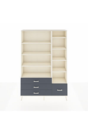 Arges Dolap 9 Raflı 4 Çekmeceli  132x30x195 Aytaşı-Aytaşı/Antrasit