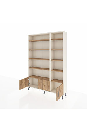 Arges Dolap 10 Raflı 3 Kapaklı 132x30x195 Aytaşı-Çam/Çam