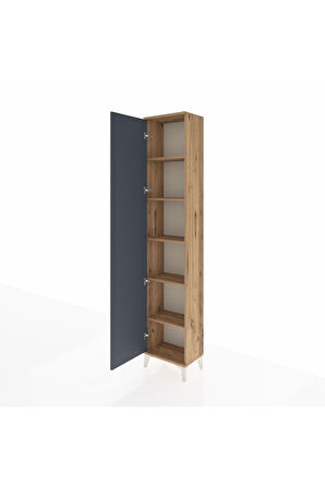 Arges Dolap 5 Raflı Tek Kapaklı 44x30x221 Çam-Antrasit