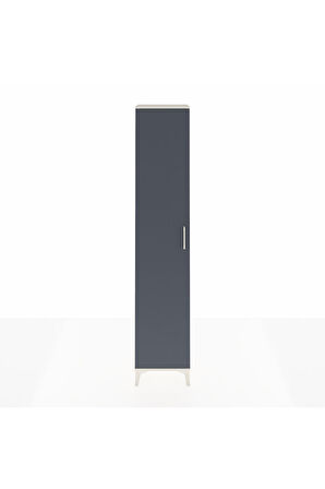 Arges Dolap 2 Raflı Tek Kapaklı Tek Askılı 44x30x221 Aytaşı-Antrasit