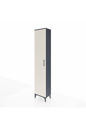 Arges Dolap 2 Raflı Tek Kapaklı Tek Askılı 44x30x221 Antrasit-Aytaşı