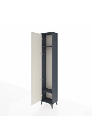 Arges Dolap 2 Raflı Tek Kapaklı Tek Askılı 44x30x221 Antrasit-Aytaşı