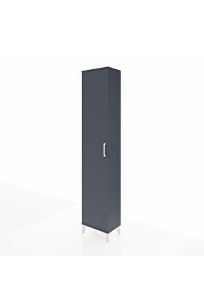 Arges Dolap 2 Raflı Tek Kapaklı Tek Askılı 44x30x221 Antrasit-Antrasit