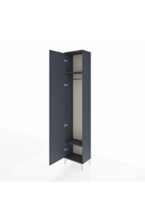 Arges Dolap 2 Raflı Tek Kapaklı Tek Askılı 44x30x221 Antrasit-Antrasit