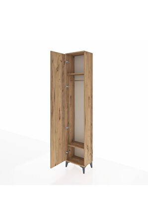 Arges Dolap 2 Raflı Tek Kapaklı Tek Askılı 44x30x221 Çam-Çam