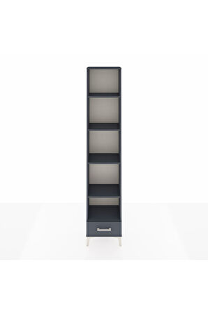 Arges Dolap 5 Raflı Tek Çekmeceli 44x30x221 Antrasit-Antrasit