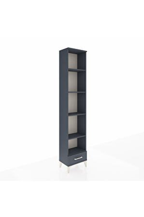 Arges Dolap 5 Raflı Tek Çekmeceli 44x30x221 Antrasit-Antrasit