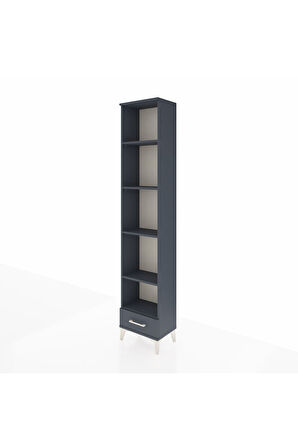 Arges Dolap 5 Raflı Tek Çekmeceli 44x30x221 Antrasit-Antrasit