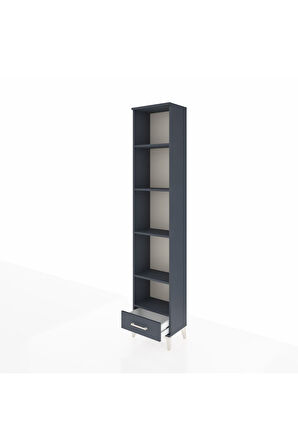 Arges Dolap 5 Raflı Tek Çekmeceli 44x30x221 Antrasit-Antrasit