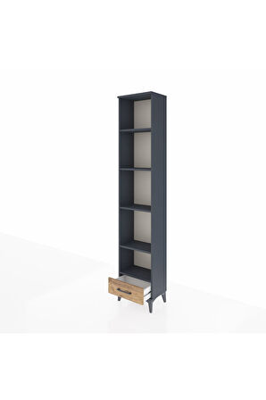 Arges Dolap 5 Raflı Tek Çekmeceli 44x30x221 Antrasit-Çam