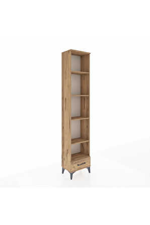 Arges Dolap 5 Raflı Tek Çekmeceli 44x30x221 Çam-Çam