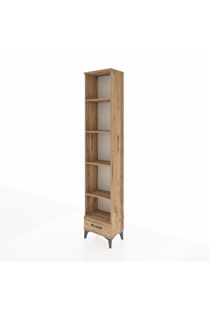 Arges Dolap 5 Raflı Tek Çekmeceli 44x30x221 Çam-Çam