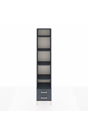 Arges Dolap 5 Raflı 2 Çekmeceli 44x30x221 Antrasit-Antrasit