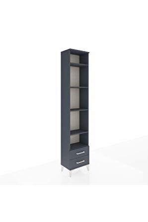 Arges Dolap 5 Raflı 2 Çekmeceli 44x30x221 Antrasit-Antrasit