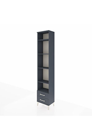 Arges Dolap 5 Raflı 2 Çekmeceli 44x30x221 Antrasit-Antrasit