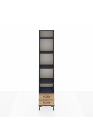 Arges Dolap 5 Raflı 2 Çekmeceli 44x30x221 Antrasit-Çam