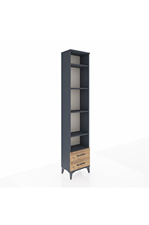 Arges Dolap 5 Raflı 2 Çekmeceli 44x30x221 Antrasit-Çam