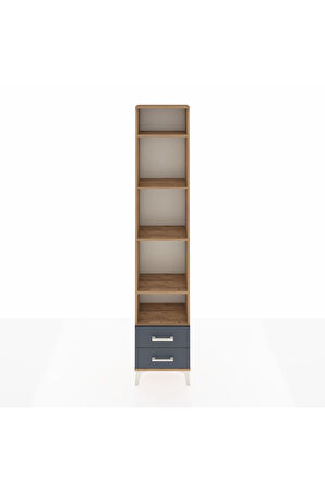 Arges Dolap 5 Raflı 2 Çekmeceli 44x30x221 Çam-Antrasit