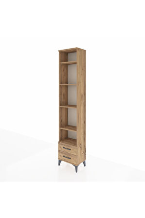 Arges Dolap 5 Raflı 2 Çekmeceli 44x30x221 Çam-Çam