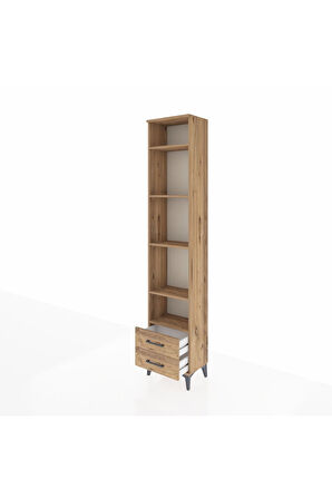 Arges Dolap 5 Raflı 2 Çekmeceli 44x30x221 Çam-Çam