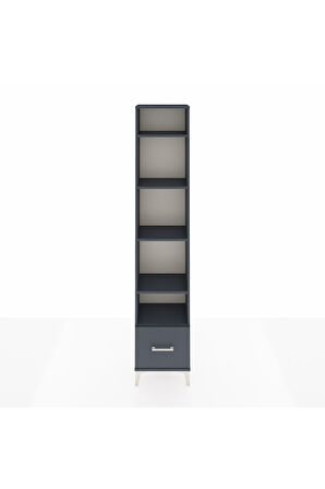 Arges Dolap 5 Raflı Tek Çekmeceli 44x30x221 Antrasit-Antrasit