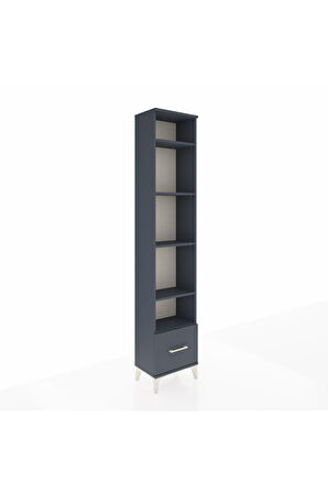 Arges Dolap 5 Raflı Tek Çekmeceli 44x30x221 Antrasit-Antrasit