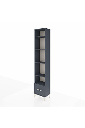 Arges Dolap 5 Raflı Tek Çekmeceli 44x30x221 Antrasit-Antrasit