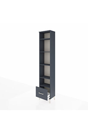 Arges Dolap 5 Raflı Tek Çekmeceli 44x30x221 Antrasit-Antrasit