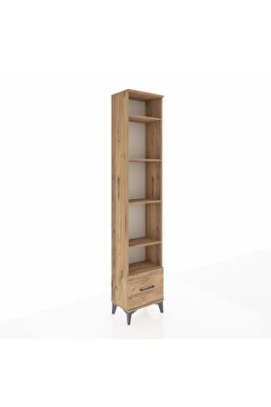 Arges Dolap 5 Raflı Tek Çekmeceli 44x30x221 Çam-Çam