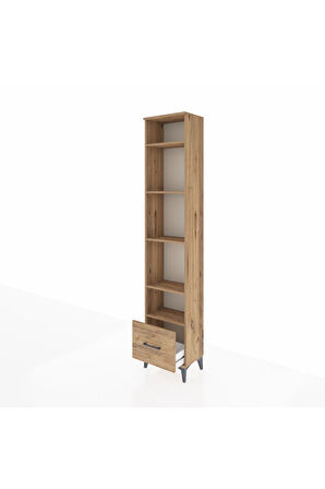 Arges Dolap 5 Raflı Tek Çekmeceli 44x30x221 Çam-Çam