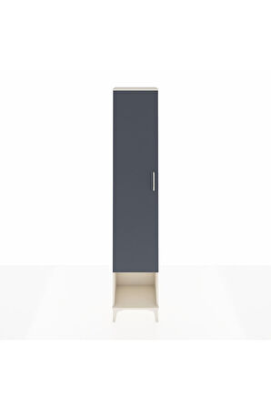 Arges Dolap 2 Raflı Tek Kapaklı Tek Askılı 44x30x221 Aytaşı-Antrasit