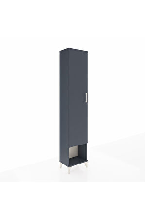 Arges Dolap 2 Raflı Tek Kapaklı Tek Askılı 44x30x221 Antrasit-Antrasit