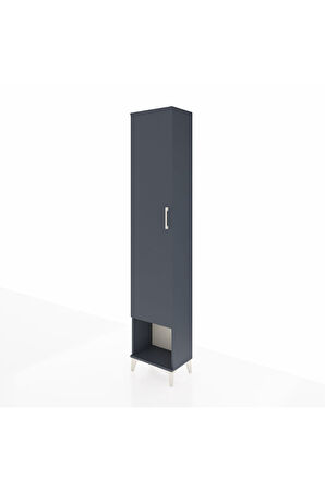 Arges Dolap 2 Raflı Tek Kapaklı Tek Askılı 44x30x221 Antrasit-Antrasit