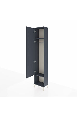 Arges Dolap 2 Raflı Tek Kapaklı Tek Askılı 44x30x221 Antrasit-Antrasit